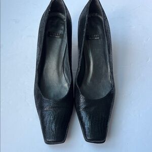 Stuart Weitzman Pump Women's Closed Toe Heels Shoes Faux Leather Black Size 7 🟡